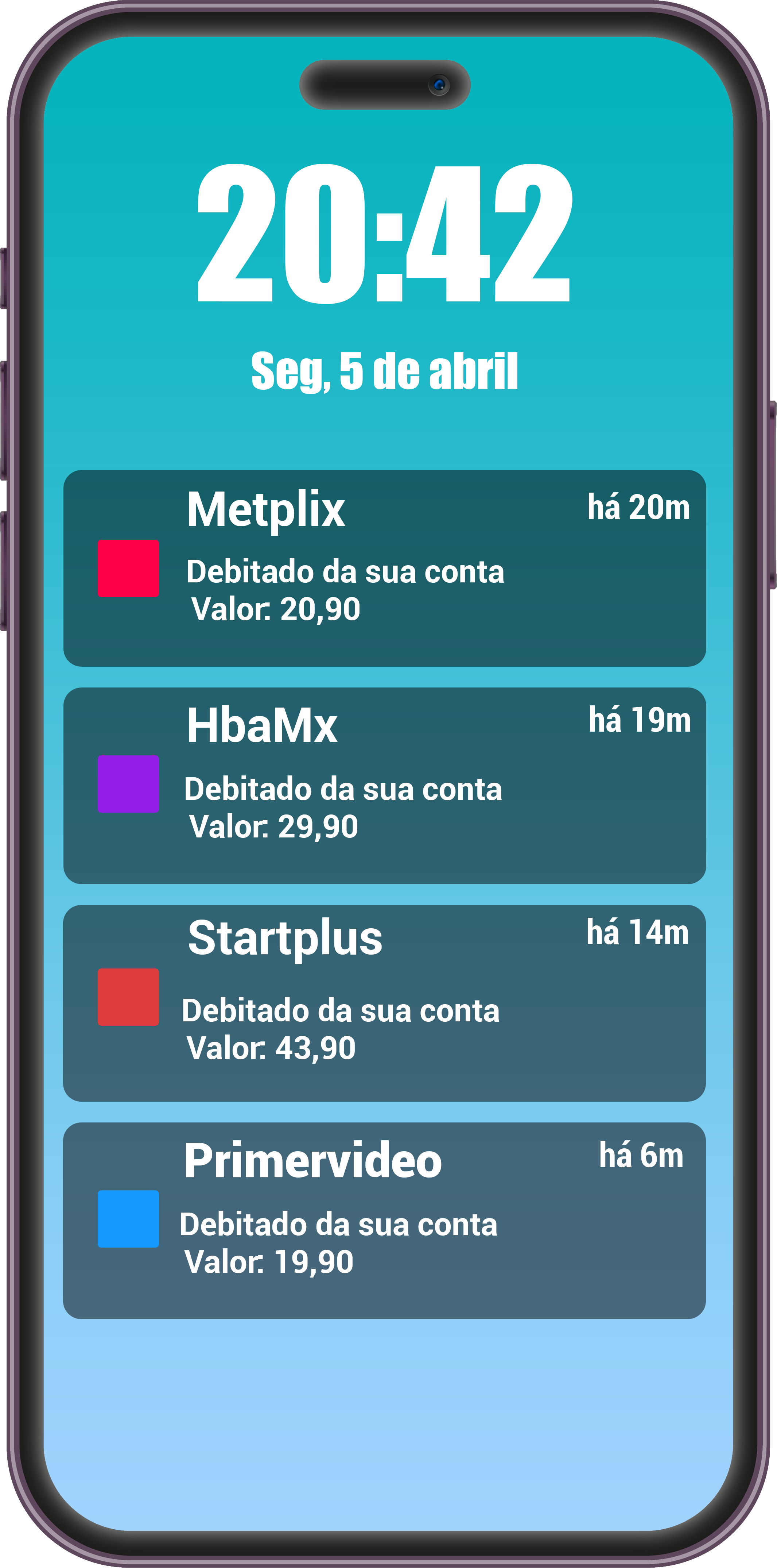 Celular com notificações de assinatura